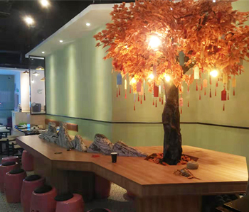 天河区餐厅粉色视频网站完工实景图来啦！
